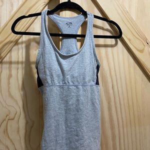 Athletic razor back cotton and mesh tank